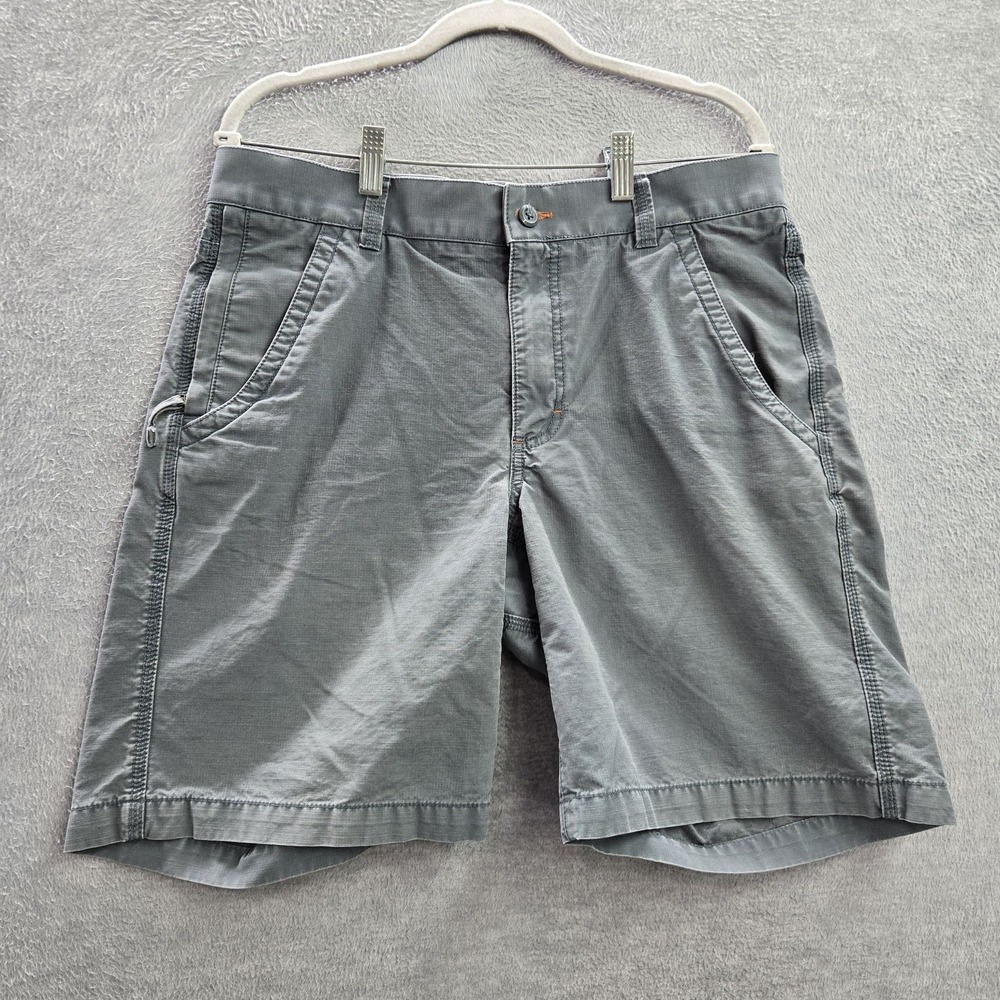 L.L. Bean Men Shorts 34 Green‎ Cotton Mid Rise Pockets Cotton 9" Inseam Adult